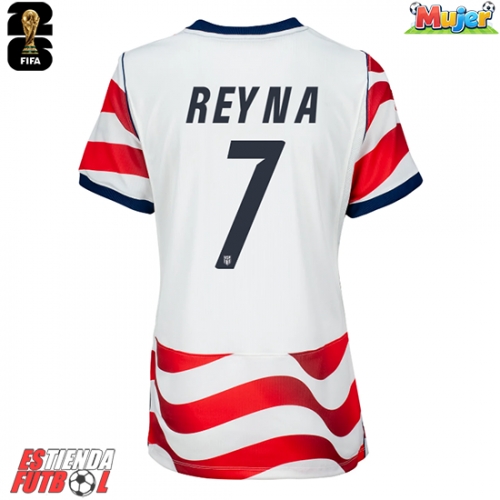 Estados Unidos Giovanni Reyna #7 Primera Equipación Mujer Mundial 2026 Manga Corta